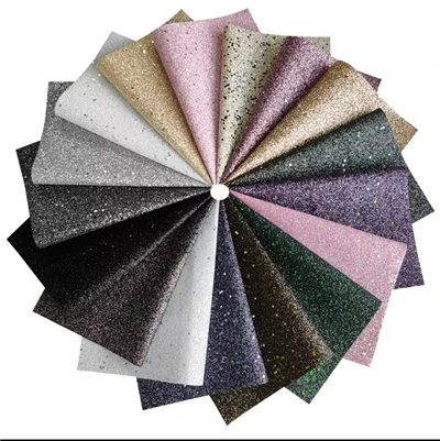 Paksu Glitter Pu synteettinen nahka